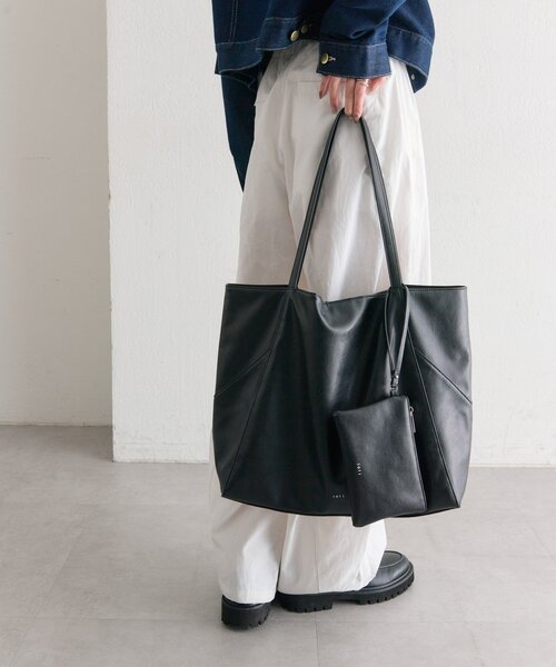 mystic（ミスティック）の「lotiポーチ付きBIGトート（トートバッグ・レディース・ブラウン/ブラック・ONE SIZE）」の7枚目の写真