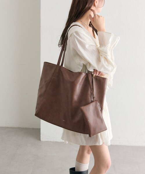 mystic（ミスティック）の「lotiポーチ付きBIGトート（トートバッグ・レディース・ブラウン/ブラック・ONE SIZE）」の8枚目の写真