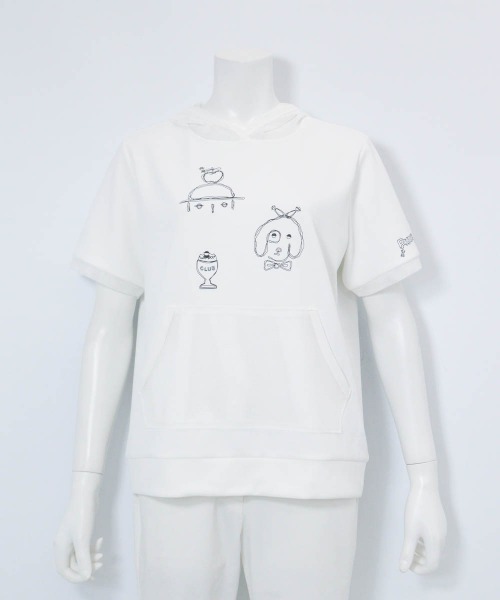Picone CLUB(ピッコーネクラブ)の「メッシュフードプルオーバー(Tシャツ/カットソー・レディース・ネイビー/イエロー/ベージュ/ホワイト・13号/11号/9号)」の2枚目の写真