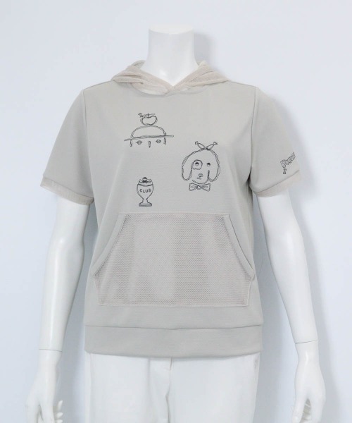 Picone CLUB(ピッコーネクラブ)の「メッシュフードプルオーバー(Tシャツ/カットソー・レディース・ネイビー/イエロー/ベージュ/ホワイト・13号/11号/9号)」の18枚目の写真
