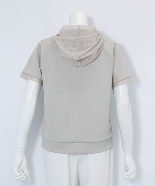Picone CLUB(ピッコーネクラブ)の「メッシュフードプルオーバー(Tシャツ/カットソー・レディース・ネイビー/イエロー/ベージュ/ホワイト・13号/11号/9号)」の19枚目の写真