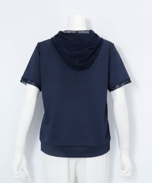 Picone CLUB(ピッコーネクラブ)の「メッシュフードプルオーバー(Tシャツ/カットソー・レディース・ネイビー/イエロー/ベージュ/ホワイト・13号/11号/9号)」の20枚目の写真