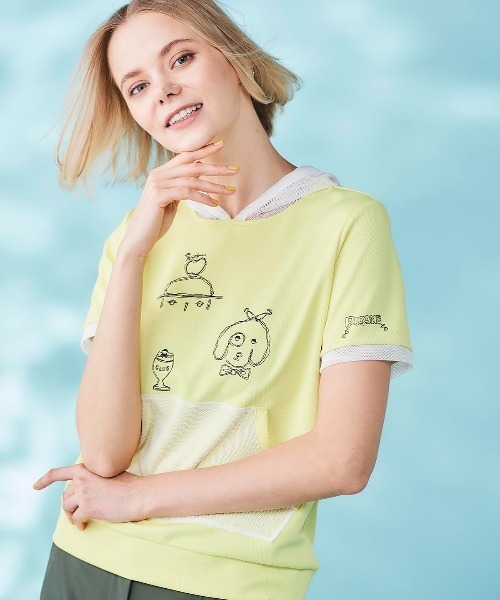 Picone CLUB(ピッコーネクラブ)の「メッシュフードプルオーバー(Tシャツ/カットソー・レディース・ネイビー/イエロー/ベージュ/ホワイト・13号/11号/9号)」の8枚目の写真