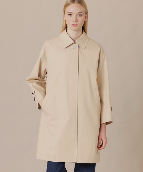 MACKINTOSH LONDON（マッキントッシュ ロンドン）の「【ROSLEY/ロズリー】ウエザーコットンステンカラーコート（トレンチコート・レディース・ベージュ/ブラック・38）」の2枚目の写真