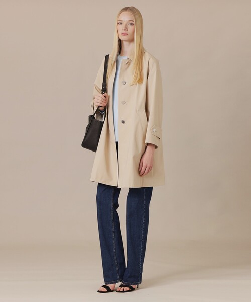 MACKINTOSH LONDON（マッキントッシュ ロンドン）の「【ROSLEY/ロズリー】ウエザーコットンステンカラーコート（トレンチコート・レディース・ベージュ/ブラック・38）」の6枚目の写真