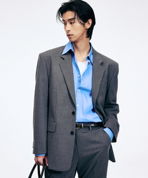 TNGT（ティーエヌジーティー）の「Pin Stripe Structure Single Jacket (Grey) TNJA6E104G2（テーラードジャケット）」