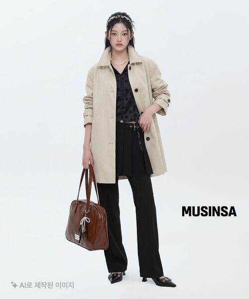 MUSINSA STANDARD WOMAN（ムシンサスタンダードウーマン）の「ウィメンズシングルハーフトレンチコート[クリーム]（トレンチコート・レディース・その他・SMALL/MEDIUM）」の7枚目の写真