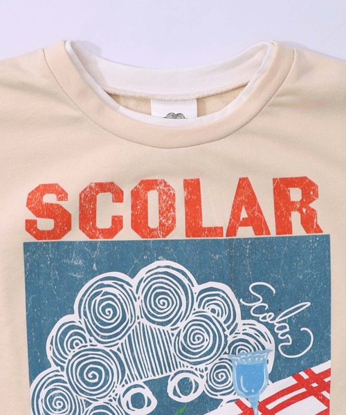 ScoLar(スカラー)の「161610:スカラーちゃんの夕食柄レイヤード風配色プルオーバー(Tシャツ/カットソー・レディース・ブラック/アイボリー/グリーン・M)」の22枚目の写真