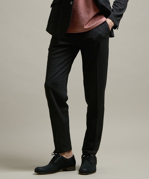 HIDEAWAYS NICOLE(ハイダウェイニコル)の「【HIDEAWAYS BLACK】シアージャガードニット イージースラックス(スラックス・メンズ・ブラック/ネイビー/ライトグレー・SMALL/MEDIUM/LARGE/X-LARGE)」の19枚目の写真