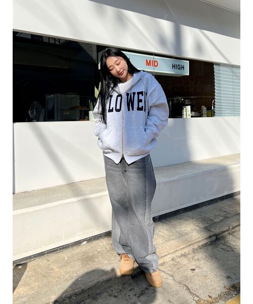 HAVISM(ヘビズム)の「FLOWER ZIP UP HOOD(MELANGE WHITE)(パーカー・レディース・その他・ONE SIZE)」の9枚目の写真