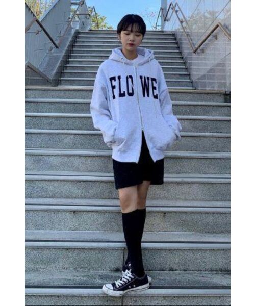 HAVISM(ヘビズム)の「FLOWER ZIP UP HOOD(MELANGE WHITE)(パーカー・レディース・その他・ONE SIZE)」の13枚目の写真