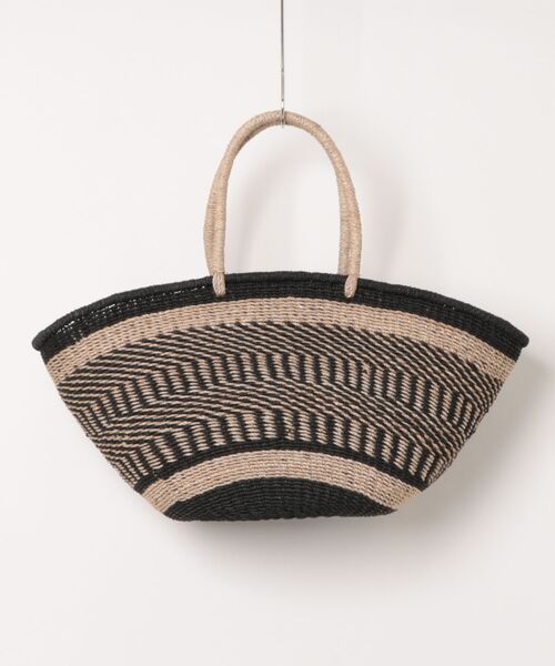 The Bagmati（ザバグマティ）の「【The Bagmati/ザバグマティ】舟形　かごバッグ（かごバッグ・レディース・ベージュ×ブラック/ベージュ・FREE）」の3枚目の写真