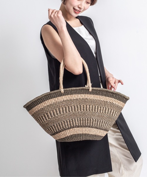 The Bagmati(ザバグマティ)の「【The Bagmati/ザバグマティ】舟形 かごバッグ(かごバッグ・レディース・ベージュ×ブラック/ベージュ・FREE)」の10枚目の写真