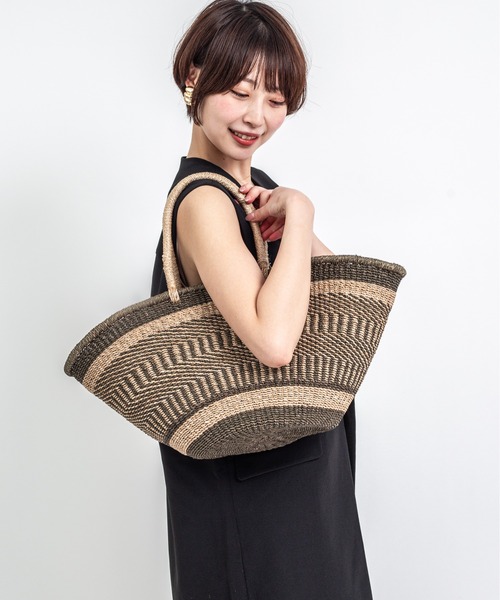 The Bagmati(ザバグマティ)の「【The Bagmati/ザバグマティ】舟形 かごバッグ(かごバッグ・レディース・ベージュ×ブラック/ベージュ・FREE)」の11枚目の写真