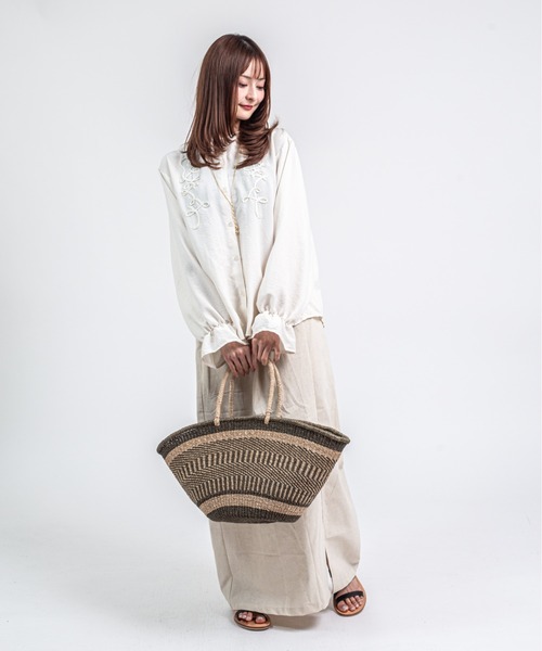 The Bagmati(ザバグマティ)の「【The Bagmati/ザバグマティ】舟形 かごバッグ(かごバッグ・レディース・ベージュ×ブラック/ベージュ・FREE)」の18枚目の写真