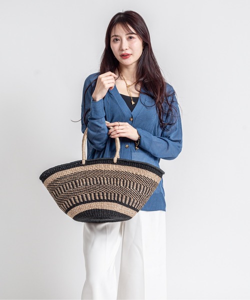 The Bagmati(ザバグマティ)の「【The Bagmati/ザバグマティ】舟形 かごバッグ(かごバッグ・レディース・ベージュ×ブラック/ベージュ・FREE)」の21枚目の写真