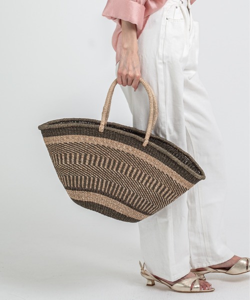 The Bagmati(ザバグマティ)の「【The Bagmati/ザバグマティ】舟形 かごバッグ(かごバッグ・レディース・ベージュ×ブラック/ベージュ・FREE)」の7枚目の写真