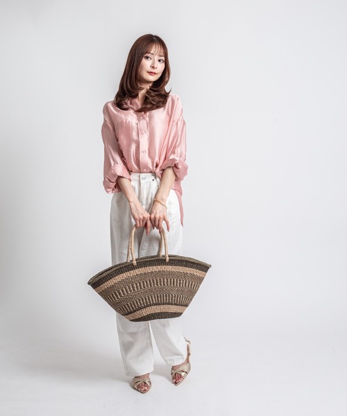 The Bagmati(ザバグマティ)の「【The Bagmati/ザバグマティ】舟形 かごバッグ(かごバッグ・レディース・ベージュ×ブラック/ベージュ・FREE)」の8枚目の写真