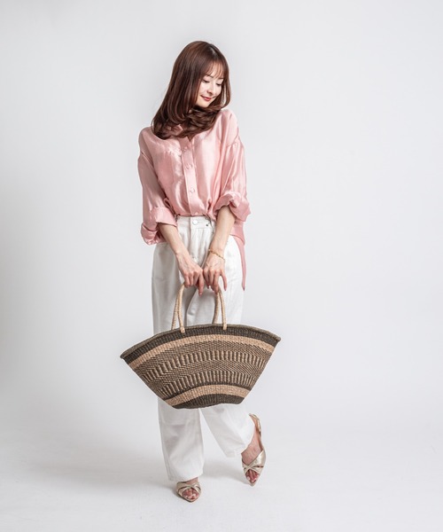 The Bagmati(ザバグマティ)の「【The Bagmati/ザバグマティ】舟形 かごバッグ(かごバッグ・レディース・ベージュ×ブラック/ベージュ・FREE)」の9枚目の写真