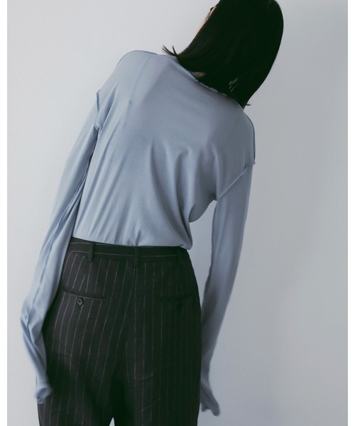 anuke（アンヌーク）の「Sheer Long T-Shirts（Tシャツ/カットソー・レディース・ブルー系その他/ブラウン/アイボリー・FREE）」の5枚目の写真