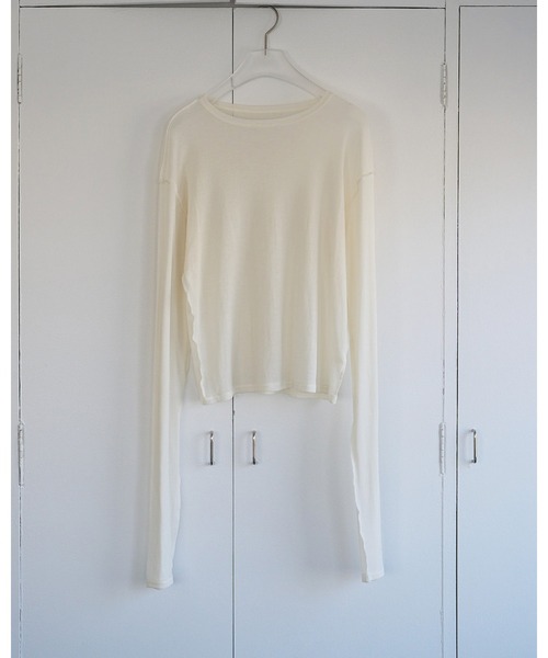 anuke（アンヌーク）の「Sheer Long T-Shirts（Tシャツ/カットソー・レディース・ブルー系その他/ブラウン/アイボリー・FREE）」の19枚目の写真