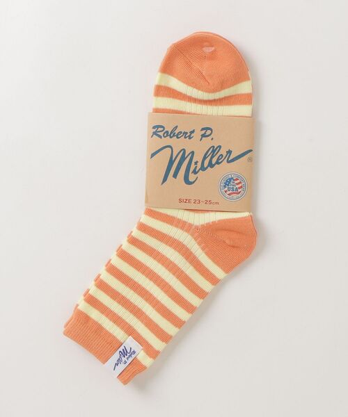 MILLER(ミラー)の「"02"≪Robert P. Miller≫ピスネーム パネルリブ ボーダー ロークルーソックス(ソックス/靴下・レディース・ネイビー系1/オレンジ系2/オレンジ系1/グリーン系1/ホワイト系2/ホワイト系1/ブラック系1・23~25cm)」の18枚目の写真