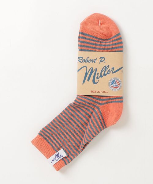 MILLER(ミラー)の「"02"≪Robert P. Miller≫ピスネーム パネルリブ ボーダー ロークルーソックス(ソックス/靴下・レディース・ネイビー系1/オレンジ系2/オレンジ系1/グリーン系1/ホワイト系2/ホワイト系1/ブラック系1・23~25cm)」の17枚目の写真