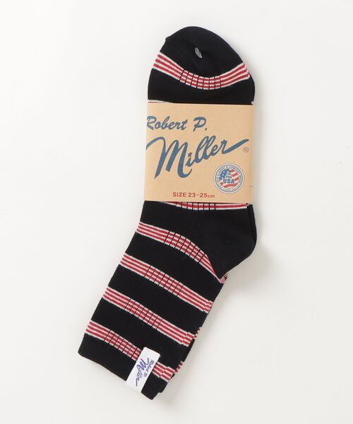 MILLER(ミラー)の「"02"≪Robert P. Miller≫ピスネーム パネルリブ ボーダー ロークルーソックス(ソックス/靴下・レディース・ネイビー系1/オレンジ系2/オレンジ系1/グリーン系1/ホワイト系2/ホワイト系1/ブラック系1・23~25cm)」の16枚目の写真