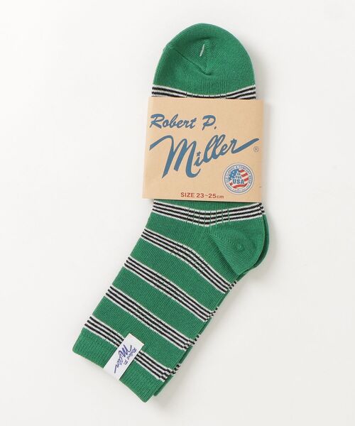 MILLER(ミラー)の「"02"≪Robert P. Miller≫ピスネーム パネルリブ ボーダー ロークルーソックス(ソックス/靴下・レディース・ネイビー系1/オレンジ系2/オレンジ系1/グリーン系1/ホワイト系2/ホワイト系1/ブラック系1・23~25cm)」の15枚目の写真