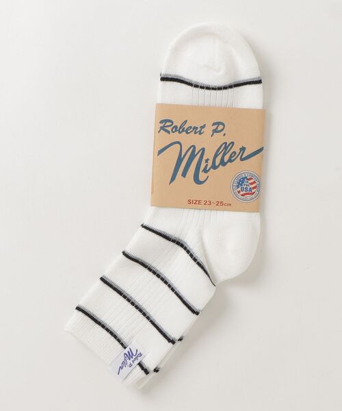 MILLER(ミラー)の「"02"≪Robert P. Miller≫ピスネーム パネルリブ ボーダー ロークルーソックス(ソックス/靴下・レディース・ネイビー系1/オレンジ系2/オレンジ系1/グリーン系1/ホワイト系2/ホワイト系1/ブラック系1・23~25cm)」の13枚目の写真