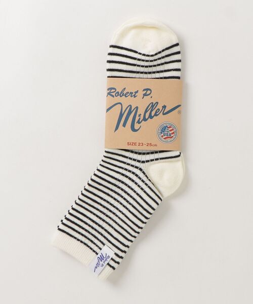 MILLER(ミラー)の「"02"≪Robert P. Miller≫ピスネーム パネルリブ ボーダー ロークルーソックス(ソックス/靴下・レディース・ネイビー系1/オレンジ系2/オレンジ系1/グリーン系1/ホワイト系2/ホワイト系1/ブラック系1・23~25cm)」の12枚目の写真