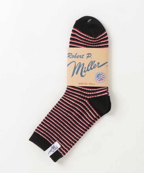 MILLER(ミラー)の「"02"≪Robert P. Miller≫ピスネーム パネルリブ ボーダー ロークルーソックス(ソックス/靴下・レディース・ネイビー系1/オレンジ系2/オレンジ系1/グリーン系1/ホワイト系2/ホワイト系1/ブラック系1・23~25cm)」の14枚目の写真