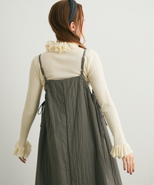 Crisp（クリスプ）の「フリルカラーニットトップス（ニット/セーター・レディース・ホワイト/ピンク/ダークグレー・FREE）」の8枚目の写真