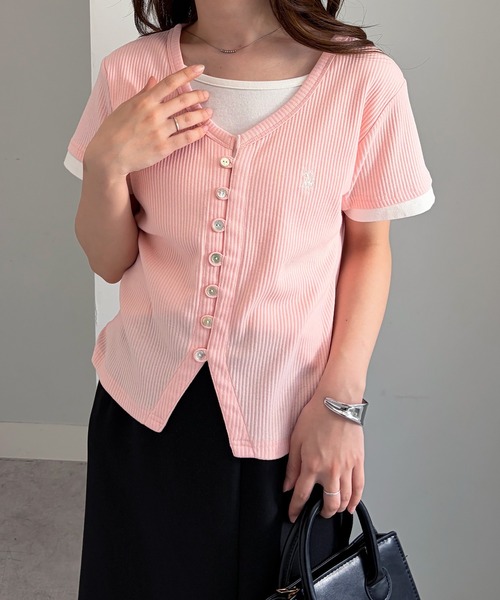 U.S. POLO ASSN.(ユーエスポロアッスン)の「RANAN/solleim別注【U.S.POLO ASSN.】バイカラーレイヤード風Tシャツ(Tシャツ/カットソー・レディース・ブラック/ネイビー/ピンク・LL/M/L)」の11枚目の写真
