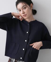 【UVカット/洗える】ジャケットライクニットカーディガン