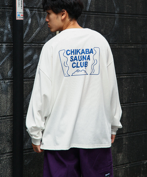 ZIP FIVE(ジップファイブ)の「【CHIKABA SAUNA CLUB】TC度詰め天竺 3タイプ プリント 長袖 Tシャツ(Tシャツ/カットソー・メンズ・オートミール/ブラック系/ホワイト/ブラック系1/グレー/ネイビー系/グレー系/ネイビー系2/ブラック/ホワイト系・MEDIUM/LARGE)」の2枚目の写真