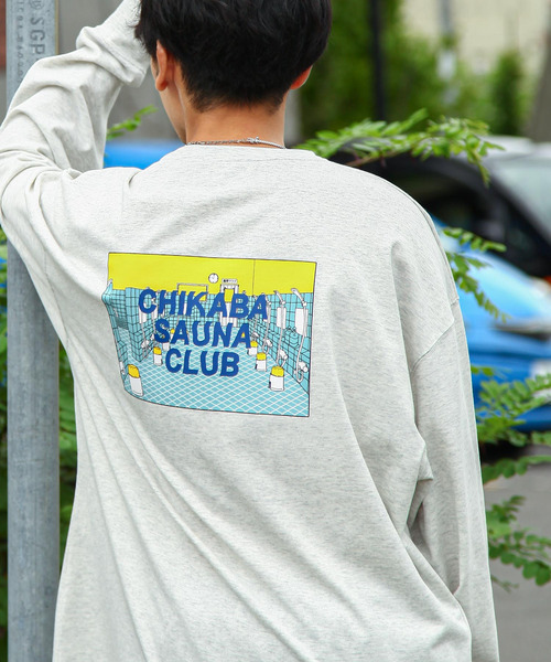 ZIP FIVE(ジップファイブ)の「【CHIKABA SAUNA CLUB】TC度詰め天竺 3タイプ プリント 長袖 Tシャツ(Tシャツ/カットソー・メンズ・オートミール/ブラック系/ホワイト/ブラック系1/グレー/ネイビー系/グレー系/ネイビー系2/ブラック/ホワイト系・MEDIUM/LARGE)」の6枚目の写真