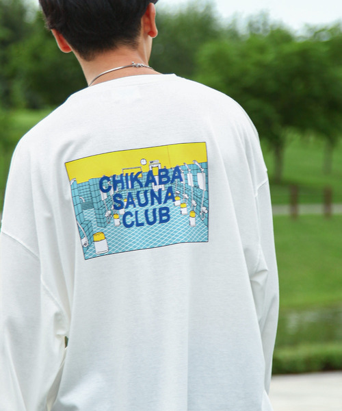 ZIP FIVE(ジップファイブ)の「【CHIKABA SAUNA CLUB】TC度詰め天竺 3タイプ プリント 長袖 Tシャツ(Tシャツ/カットソー・メンズ・オートミール/ブラック系/ホワイト/ブラック系1/グレー/ネイビー系/グレー系/ネイビー系2/ブラック/ホワイト系・MEDIUM/LARGE)」の1枚目の写真