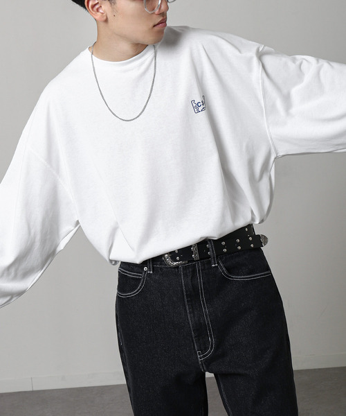 ZIP FIVE(ジップファイブ)の「【CHIKABA SAUNA CLUB】TC度詰め天竺 3タイプ プリント 長袖 Tシャツ(Tシャツ/カットソー・メンズ・オートミール/ブラック系/ホワイト/ブラック系1/グレー/ネイビー系/グレー系/ネイビー系2/ブラック/ホワイト系・MEDIUM/LARGE)」の22枚目の写真