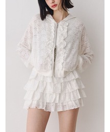 jouetie | レースクロップドZIPフーディー【セットアップ対応】(パーカー)