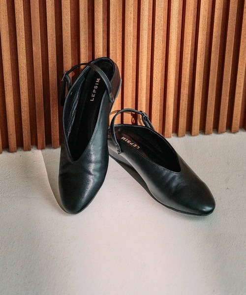 LEPSIM（レプシィム）の「2WAYウェッジミュール　652147（パンプス・レディース・ベージュ/ブラック・LARGE/MEDIUM）」の2枚目の写真