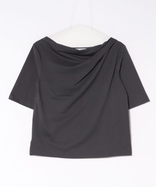 Doux archives（ドゥアルシーヴ）の「ニュアンスネック５分袖カットソー（Tシャツ/カットソー・レディース・ミント/チャコールグレー/オフホワイト・FREE）」の2枚目の写真