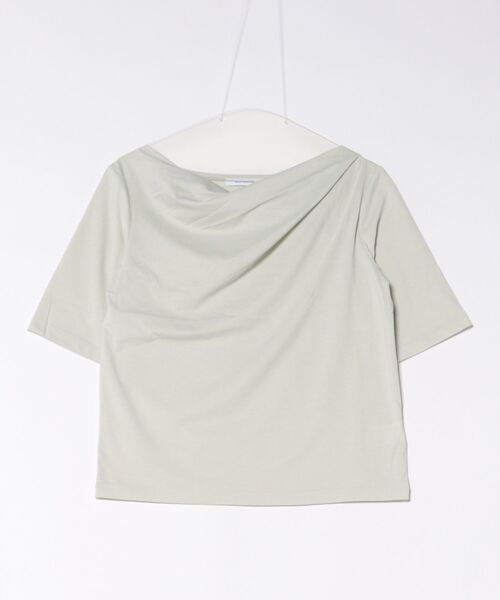 Doux archives（ドゥアルシーヴ）の「ニュアンスネック５分袖カットソー（Tシャツ/カットソー・レディース・ミント/チャコールグレー/オフホワイト・FREE）」の3枚目の写真