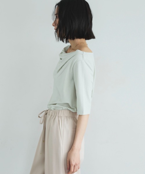 Doux archives(ドゥアルシーヴ)の「ニュアンスネック5分袖カットソー(Tシャツ/カットソー・レディース・ミント/チャコールグレー/オフホワイト・FREE)」の21枚目の写真