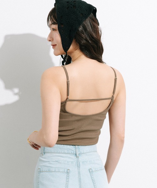 coca（coca）（コカ）の「OUT BRA バックオープンVネックキャミソール（キャミソール・レディース・ブラック/アイボリー/ブラウン・L/M/S）」の3枚目の写真
