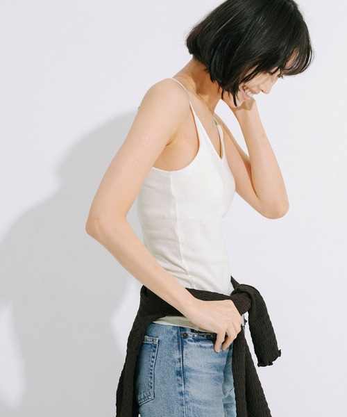 coca（coca）（コカ）の「OUT BRA バックオープンVネックキャミソール（キャミソール・レディース・ブラック/アイボリー/ブラウン・L/M/S）」の7枚目の写真