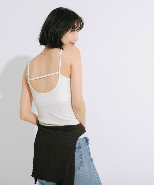 coca（coca）（コカ）の「OUT BRA バックオープンVネックキャミソール（キャミソール・レディース・ブラック/アイボリー/ブラウン・L/M/S）」の8枚目の写真