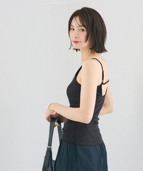 coca（coca）（コカ）の「OUT BRA バックオープンVネックキャミソール（キャミソール・レディース・ブラック/アイボリー/ブラウン・L/M/S）」の12枚目の写真
