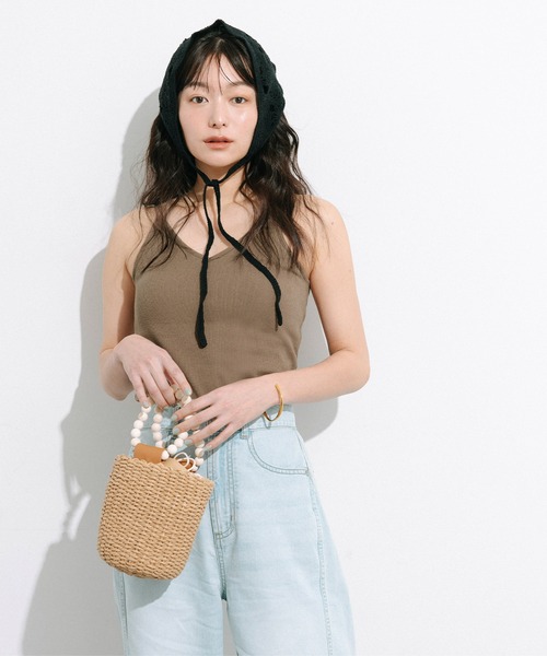 coca（coca）（コカ）の「OUT BRA バックオープンVネックキャミソール（キャミソール・レディース・ブラック/アイボリー/ブラウン・L/M/S）」の19枚目の写真