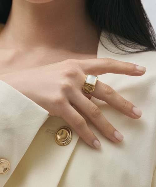 ciite' surgical stainless(シーテサージカルステンレス)の「【金属アレルギー対応】nuance stone ring ニュアンス ストーンリング サージカルステンレス(リング・レディース・シルバー/ゴールド・11号/13号/17号/15号/9号)」の8枚目の写真